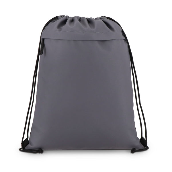 Borsa con coulisse in R-PET 600D rivestita in PU, 33 x 42 cm - personalizzabile con logo