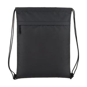 Borsa con coulisse in R-PET 600D rivestita in PU, 33 x 42 cm - personalizzabile con logo