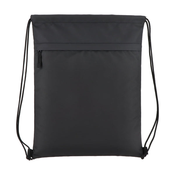 Borsa con coulisse in R-PET 600D rivestita in PU, 33 x 42 cm - personalizzabile con logo
