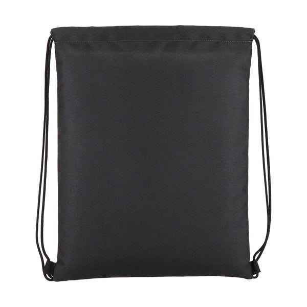 Borsa con coulisse in R-PET 600D rivestita in PU, 33 x 42 cm - personalizzabile con logo