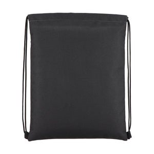 Borsa con coulisse in R-PET 600D rivestita in PU, 33 x 42 cm - personalizzabile con logo
