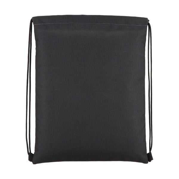 Borsa con coulisse in R-PET 600D rivestita in PU, 33 x 42 cm - personalizzabile con logo