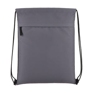 Borsa con coulisse in R-PET 600D rivestita in PU, 33 x 42 cm - personalizzabile con logo