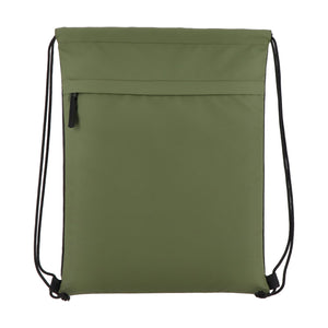 Borsa con coulisse in R-PET 600D rivestita in PU, 33 x 42 cm - personalizzabile con logo