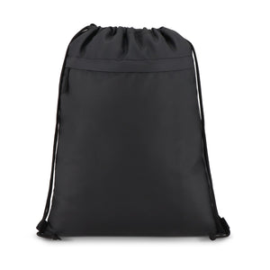 Borsa con coulisse in R-PET 600D rivestita in PU, 33 x 42 cm - personalizzabile con logo