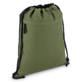 Borsa con coulisse in R-PET 600D rivestita in PU, 33 x 42 cm verde calce - personalizzabile con logo