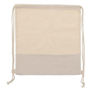 Borsa con coulisse Juta con corde di cotone beige - personalizzabile con logo