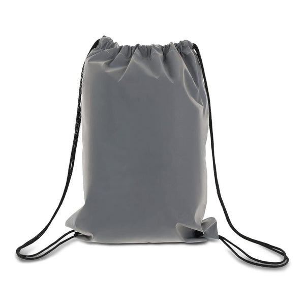 Borsa con coulisse riflettente Grigio - personalizzabile con logo