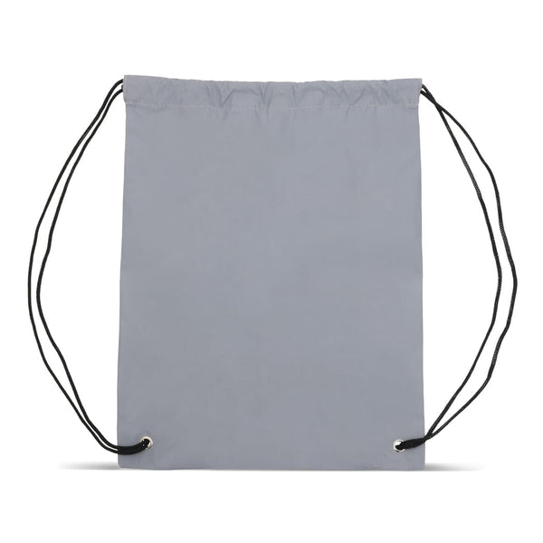 Borsa con coulisse riflettente Grigio - personalizzabile con logo