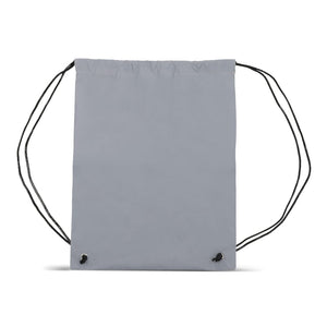 Borsa con coulisse riflettente Grigio - personalizzabile con logo