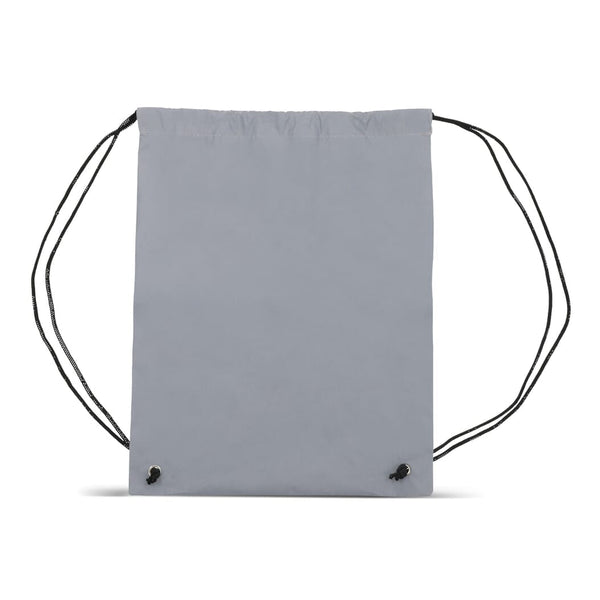 Borsa con coulisse riflettente Grigio - personalizzabile con logo