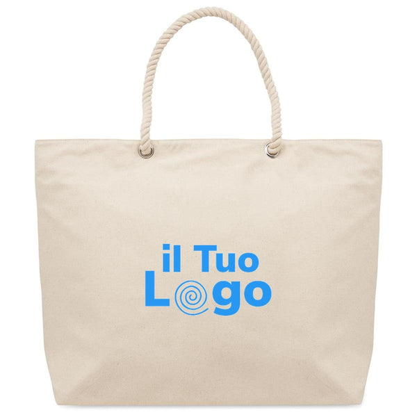 Borsa da spiaggia con manico in cotone - personalizzabile con logo