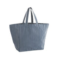 Borsa da spiaggia grande Recycled navy stripe - personalizzabile con logo