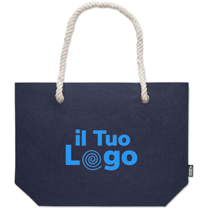 Borsa da spiaggia in feltro RPET Blu - personalizzabile con logo