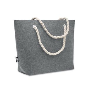 Borsa da spiaggia in feltro RPET Grigio - personalizzabile con logo