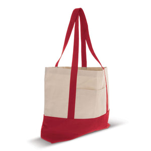 Borsa da spiaggia tela di cotone OEKO-TEX® 280g/m² Rosso - personalizzabile con logo