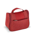 Borsa da toilette da viaggio Kora in rPET 300D rosso - personalizzabile con logo