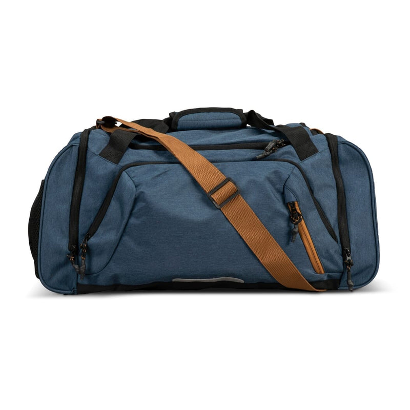 Borsa da viaggio outdoor R-PET XL blu navy - personalizzabile con logo