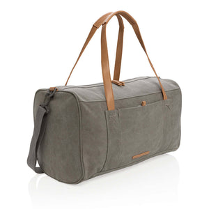 Borsa da viaggio/weekend in canvas senza PVC grigio - personalizzabile con logo