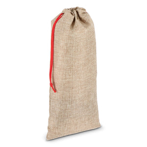 Borsa da vino in juta 14x34cm natural - personalizzabile con logo