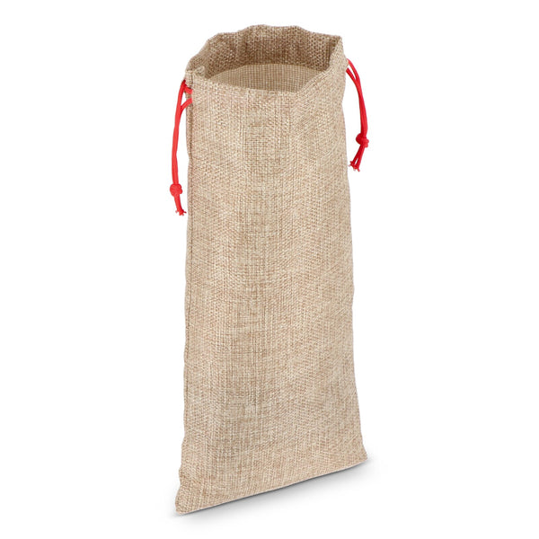 Borsa da vino in juta 14x34cm natural - personalizzabile con logo