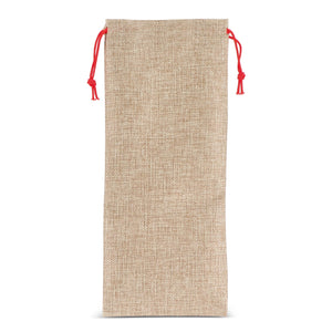 Borsa da vino in juta 14x34cm natural - personalizzabile con logo