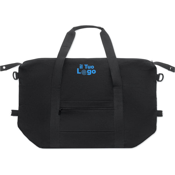 Borsa da weekend cotone riciclato Nero - personalizzabile con logo