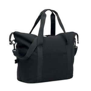 Borsa da weekend cotone riciclato Nero - personalizzabile con logo