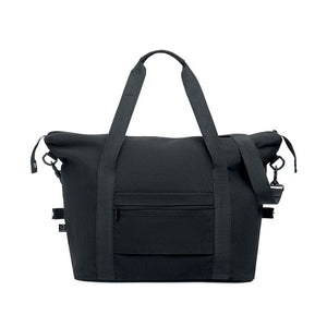 Borsa da weekend cotone riciclato Nero - personalizzabile con logo