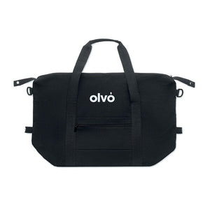 Borsa da weekend cotone riciclato Nero - personalizzabile con logo