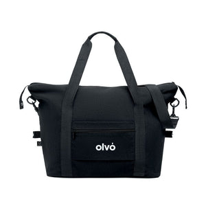 Borsa da weekend cotone riciclato Nero - personalizzabile con logo