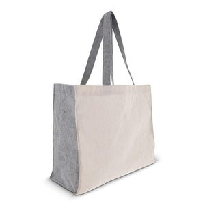 Borsa della spesa Cotone riciclato OEKO-TEX® 140g/m² a soffietto Grigio - personalizzabile con logo