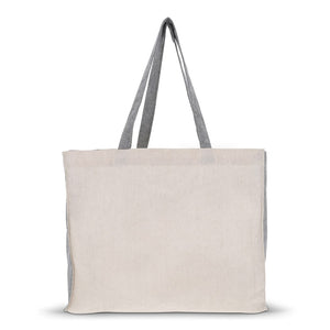 Borsa della spesa Cotone riciclato OEKO-TEX® 140g/m² a soffietto Grigio - personalizzabile con logo