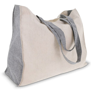 Borsa della spesa Cotone riciclato OEKO-TEX® 140g/m² a soffietto Grigio - personalizzabile con logo