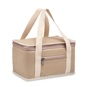 Borsa frigo 6 lattine in tela beige - personalizzabile con logo