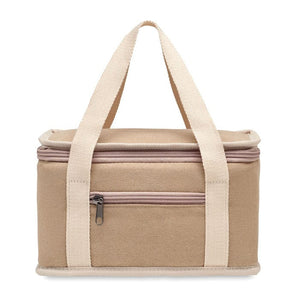 Borsa frigo 6 lattine in tela beige - personalizzabile con logo