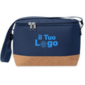 Borsa frigo 600D RPET e sughero blu navy - personalizzabile con logo