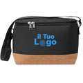 Borsa frigo 600D RPET e sughero Nero - personalizzabile con logo