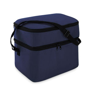 Borsa frigo con due comparti blu - personalizzabile con logo