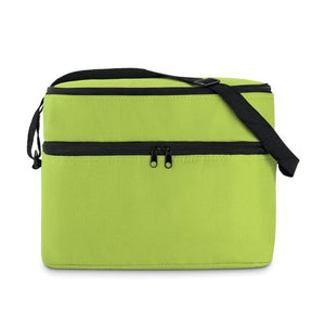 Borsa frigo con due comparti verde calce - personalizzabile con logo