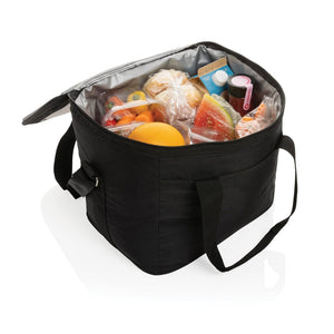 Borsa frigo deluxe Pedro AWARE™ RPET con pannello solare 5W nero - personalizzabile con logo