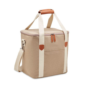 Borsa frigo grande in tela beige - personalizzabile con logo