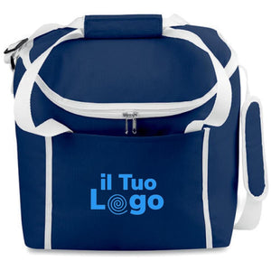 Borsa frigo in poliestere blu - personalizzabile con logo