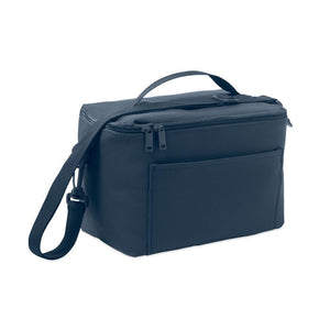 Borsa frigo in PU con tracolla Blu - personalizzabile con logo