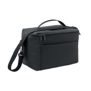 Borsa frigo in PU con tracolla Nero - personalizzabile con logo