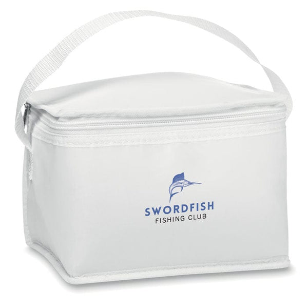 Borsa frigo per 6 lattine bianco - personalizzabile con logo