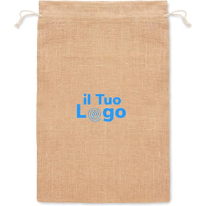 Borsa grande in juta beige - personalizzabile con logo