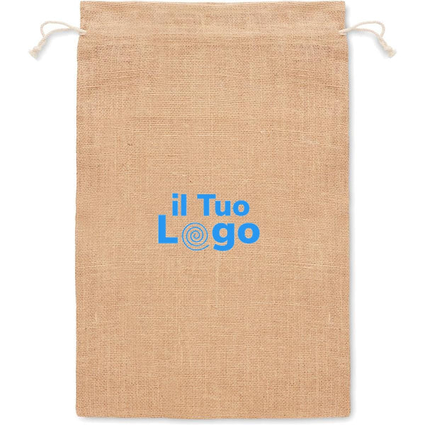 Borsa grande in juta beige - personalizzabile con logo