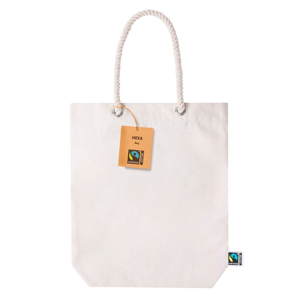 Borsa Hexa Fairtrade beige - personalizzabile con logo