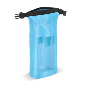 Borsa impermeabile Ripstop da 2 litri per cellulare – IPX6 azzurro - personalizzabile con logo